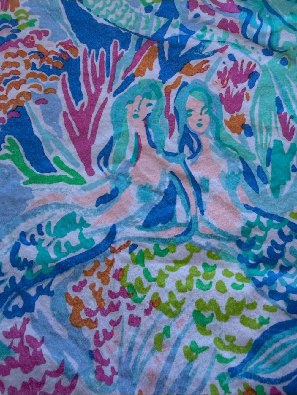Lilly Pulitzer Pottery Barn Kids Mermaid Cove 2-Piece Pillowcase Set 100% Cotton